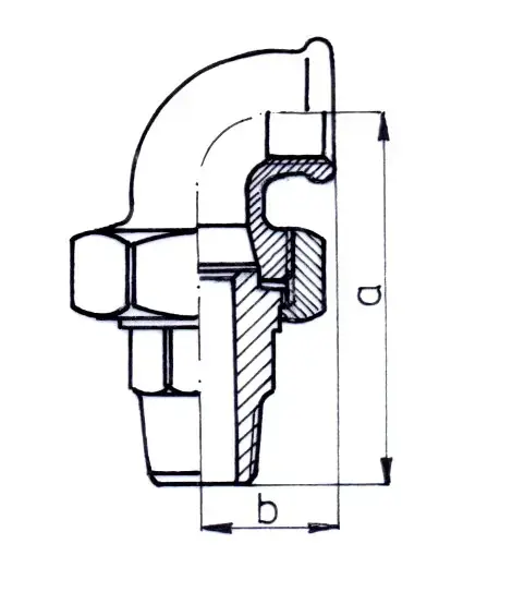Чугунная двусоставная колено NW 1/2" ODLEWNIA 11OR-15-OCYNK Photo 2