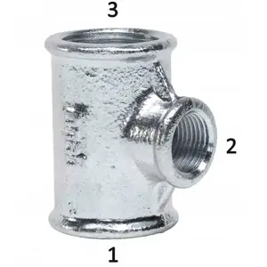 GEBO reducing union tee 1x3/4x1" galvanized steel (model 130-26V)