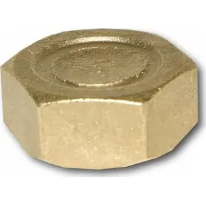 Латунная заглушка Hydroland 3/4" (модель ŁM.ZA.3/4) для трубных соединений