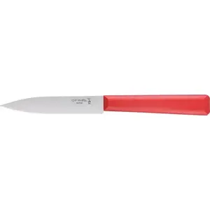 Paring Knife Opinel Les Essentiels, stainless steel blade, red handle, model 002352