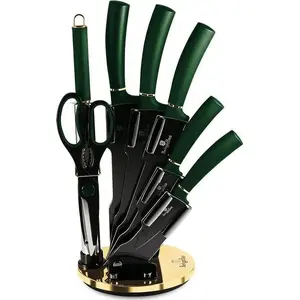 Knife set berlinger haus BH-2563 in block — emerald finish, multi-piece kitchen cutlery set