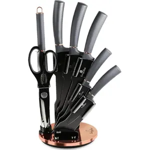 Knife set berlinger haus BH-2566 with block — kitchen knives set in wooden stand