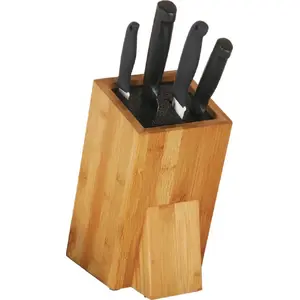 Knife block / knife stand ORION BAMBOO universal — wooden countertop storage for kitchen knives