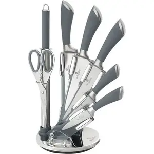 Knife set berlinger haus Infinity BH/2046 — 8-piece stainless steel knives with gray stand