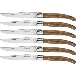 Table knife set Laguiole Tradition 6 pcs, olive wood handles, model J06TA720BV1015
