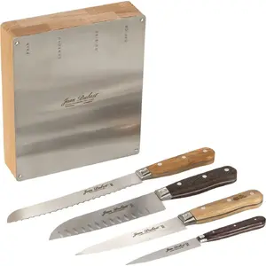 Kitchen knife set 4 pcs. Laguiole Tradition Jean Dubost — stainless steel blades, wooden handles