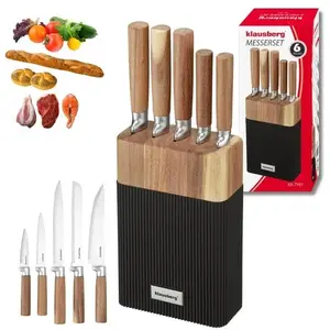 Kitchen knife set Klausberg KB-7981 with acacia wooden block, multiple-piece cutlery set