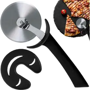 Round pizza cutter Excellent Houseware HV544071 — stainless steel blade 20.5 cm with guard