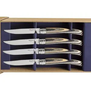 Набор кухонных ножей Opinel Table Chic Laminated Birch — 4 предмета, рукояти из ламинированной березы