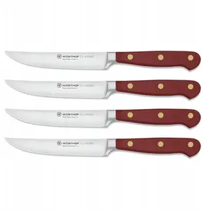 Knife set Wüsthof Classic Colour — 4-piece steak knives, brown handles, stainless steel blades