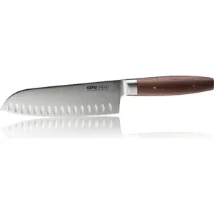 Kitchen knife NPC Polska Santoku ENNO with hollow-grantons for peeling, 18 cm blade
