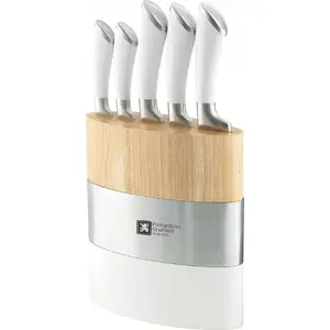 Knife block set RICHARDSON SHEFFIELD FUSION — 5-piece, white finish