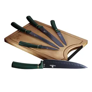 Kitchen knife set 5 pcs, berlinger haus BH-2551 — stainless steel blades and handles, blade length 20 cm