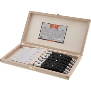 6-piece Laguiole Tradition Jean Dubost Knife Set — Acrylic Black handles