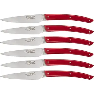 Knife set Laguiole Tradition 6 pcs, model J06TA720A20357, acrylic red handles