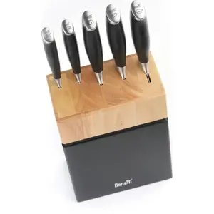 Nažu komplekts Berretti BR-7962 — 5 naži ar koka bloku, virtuves komplekts