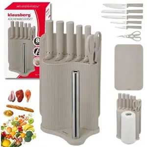 Kitchen knife set Klausberg KB-7978 with stand, cutting board and paper towel holder