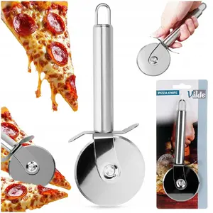 Pizza cutter Vilde stainless steel blade 19 cm — handheld wheel-style cutter