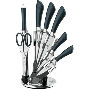 Knife set berlinger haus BH-2415 — 8-piece kitchen knife set with block, Metallic Line Aquamarine Edition