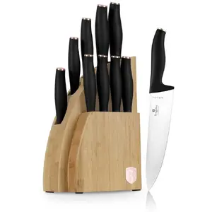 Knife Set berlinger haus BH-2760 in Bamboo Block — Black Rose finish