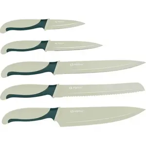 Knife set ALPINA — stainless steel blades, green handle set