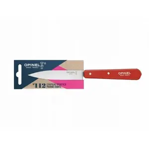 Folding utility knife Opinel Parring Red 112 — Opinel pocket knife, compact paring blade, model 112