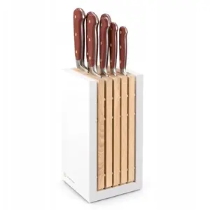 Knife block set Wüsthof Classic Colour — 7-piece, brown wooden block