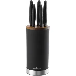 ZWIEGER kitchen knife set ROCCA with block — 5-piece set