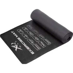 Treniņu paklājs XQMax 183 x 58 x 1 cm melns — vingrošanai un jogai