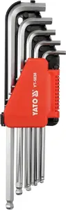 L-shaped hex key set YATO YT-5838, Imperial sizes, 12 pieces, long arm min 9.1 cm