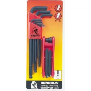Hex Key and Ball End Hex L-Key Set Bondhus BO14187 — Bondhus set BO14187