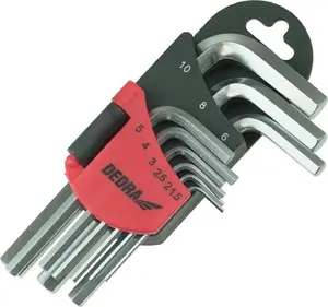 Hex key set Dedra 06F200 short Allen keys 1.5–10 mm, 9-piece CRV