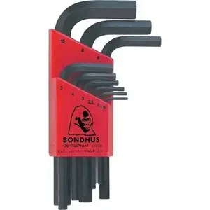 Hex key set Bondhus short 1.5–10 mm, 9-piece