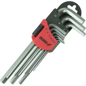 Набор длинных шестигранных ключей Dedra 1,5–10 мм, 9 шт., CR‑V