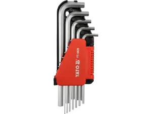 L-shaped hex key set YATO YT-5835, Imperial sizes, 12 pcs, long arm min 7.4 cm, short arm min 1.4 cm