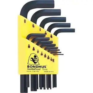 Hex Key Set, Bondhus 13-piece Imperial Short SAE 1/16"–3/8"
