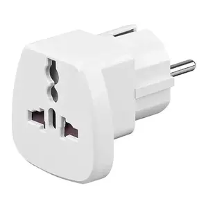 Power plug adapter Alcasa 1500-RA1, white, universal mains adapter