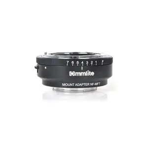 Objektīva adapters Commlite CM-NF-MFT — Nikon F uz Micro Four Thirds, garums 86 mm, svars 200 g, melns/ sudrabots