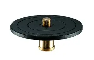 Stativa aksesuārs Manfrotto 358 — alumīnija adapteris/plātne, diametrs 12,4 cm, 500 g, 0,625" stiprinājums