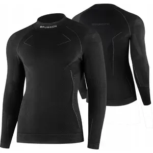 Vīriešu garroku pamatkrekls Brubeck LS1666M EXTREME MERINO melns izm. S