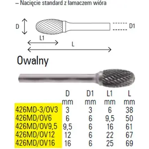 Rotary Oval File 12 mm Beta Tools 426MD-OV12
