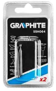 Power drill accessory set GRAPHITE 55H064 — steel, 2 pcs, 38 mm length, Ø 2.95 mm