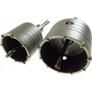 Diamond core bits set GEKO G40003 — concrete cutters 65 mm and 80 mm, SDS (10)
