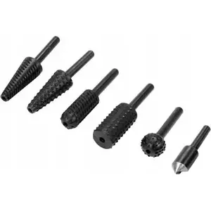 Cutting End Mill Set Dedra 6-piece for Metal and Wood, 6 mm Shank