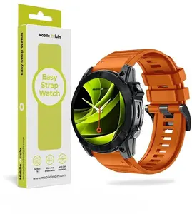 Silicone Watch Strap 26mm by MOBILE ORIGIN, Orange, Easy Strap MO-ESS-26-ORG