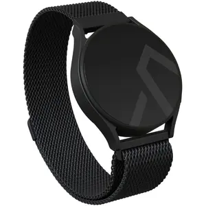 Metāla tīkliņsiksna SWISSTEN 22 mm pulksteņiem, universāla, melna