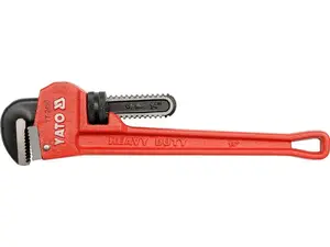 American pipe wrench YATO YT-2488, 250 mm length, cast iron and chromium-molybdenum steel, red/black