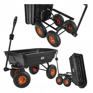 Garden transport trolley GEKO 75L — wheeled garden cart for carrying debris and tools