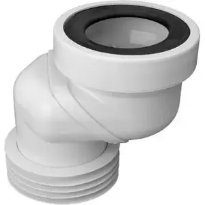 McAlpine īss ekscentrisks kanalizācijas savienotājs 80 mm WC-LO-8 WC un kanalizācijas caurules pieslēgšanai