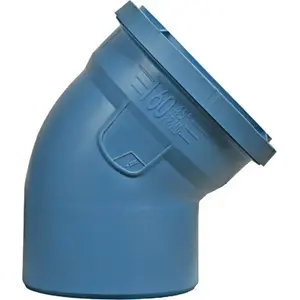 PVC-отвод NICOLL VKL-075-000-45D, внутренний низкошумный стояк, Ø75 мм, 45°
